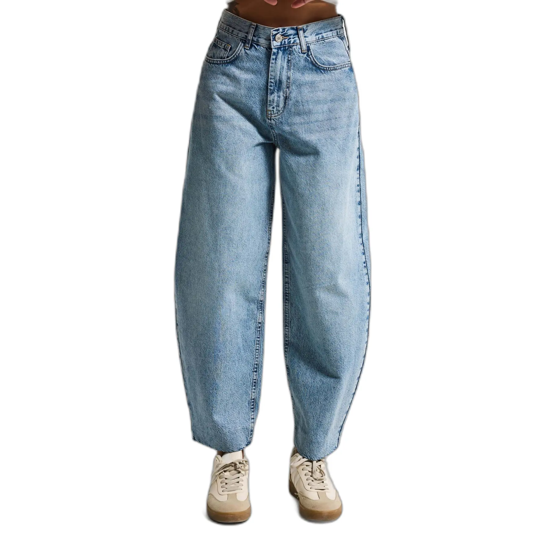 Jeans Baggy a vita alta donna