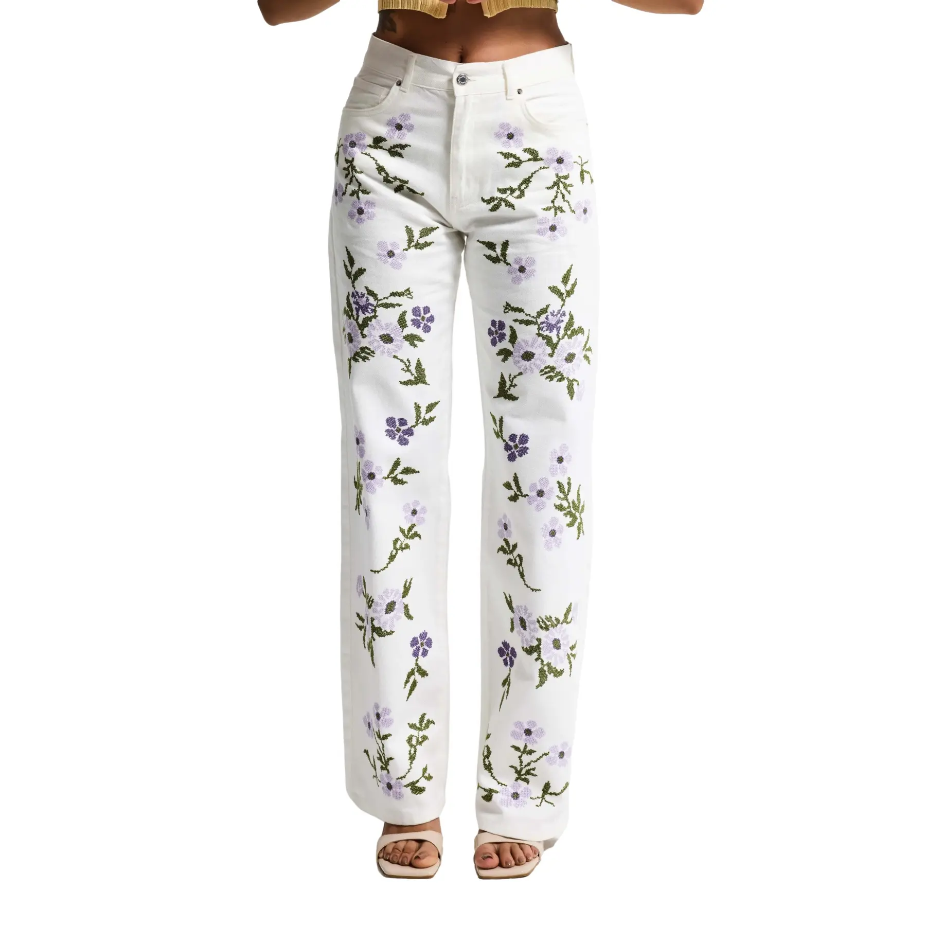 Jeans loose a vita alta donna