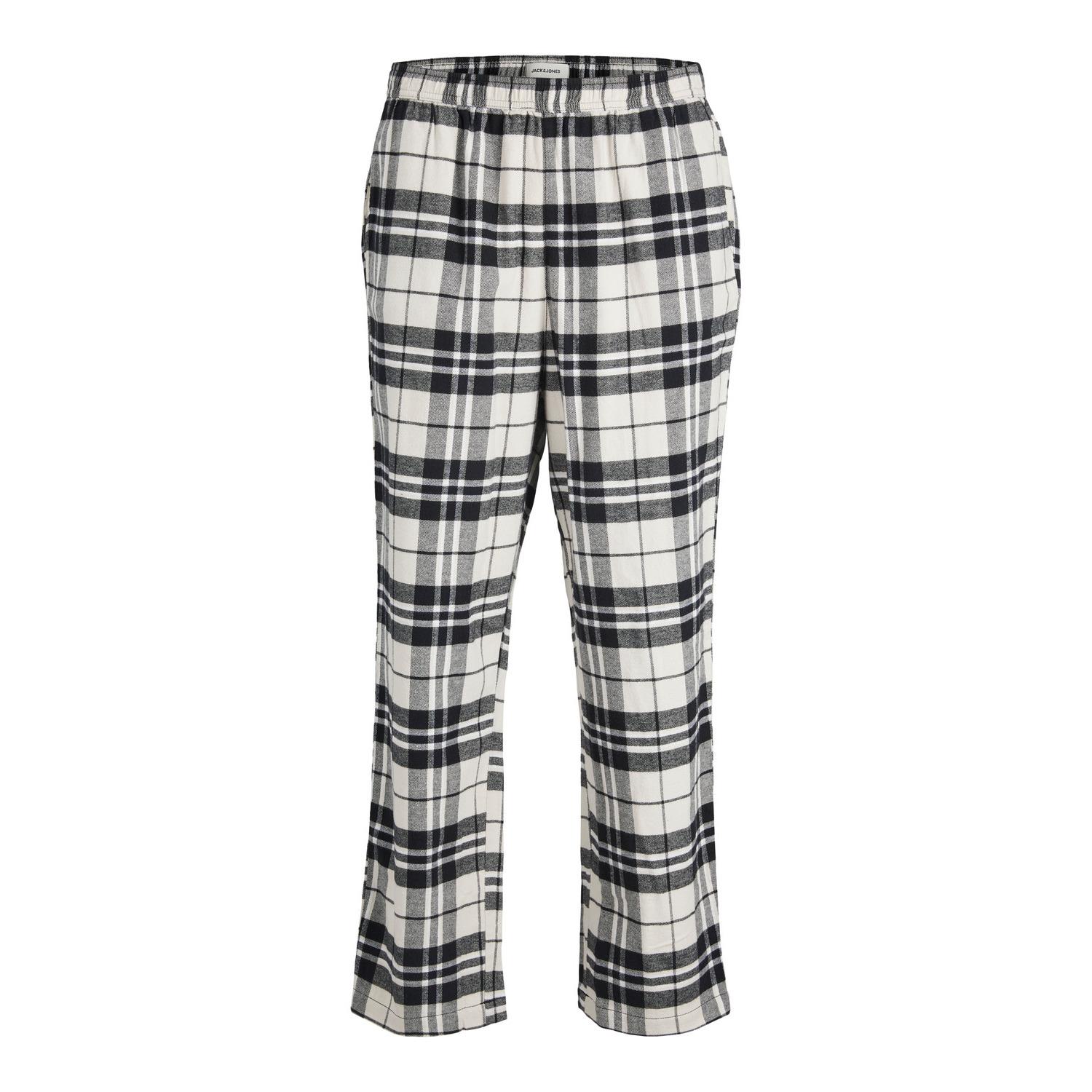 5715316142799 - Jack & Jones - Karierte Flanell-Pyjamahose in Schwarz und Weiß