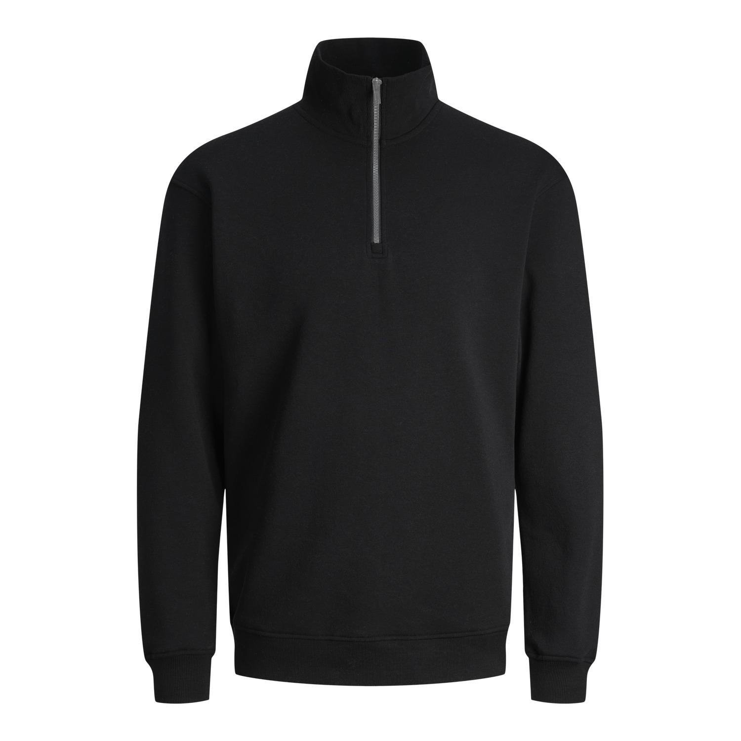 5715502145931 - Jack & Jones - Locker geschnittenes Sweatshirt mit kurzem Reißverschluss-Schwarz 5715502145931 - Jack & Jones - Locker geschnittenes Sweatshirt mit kurzem Reißverschluss-Schwarz