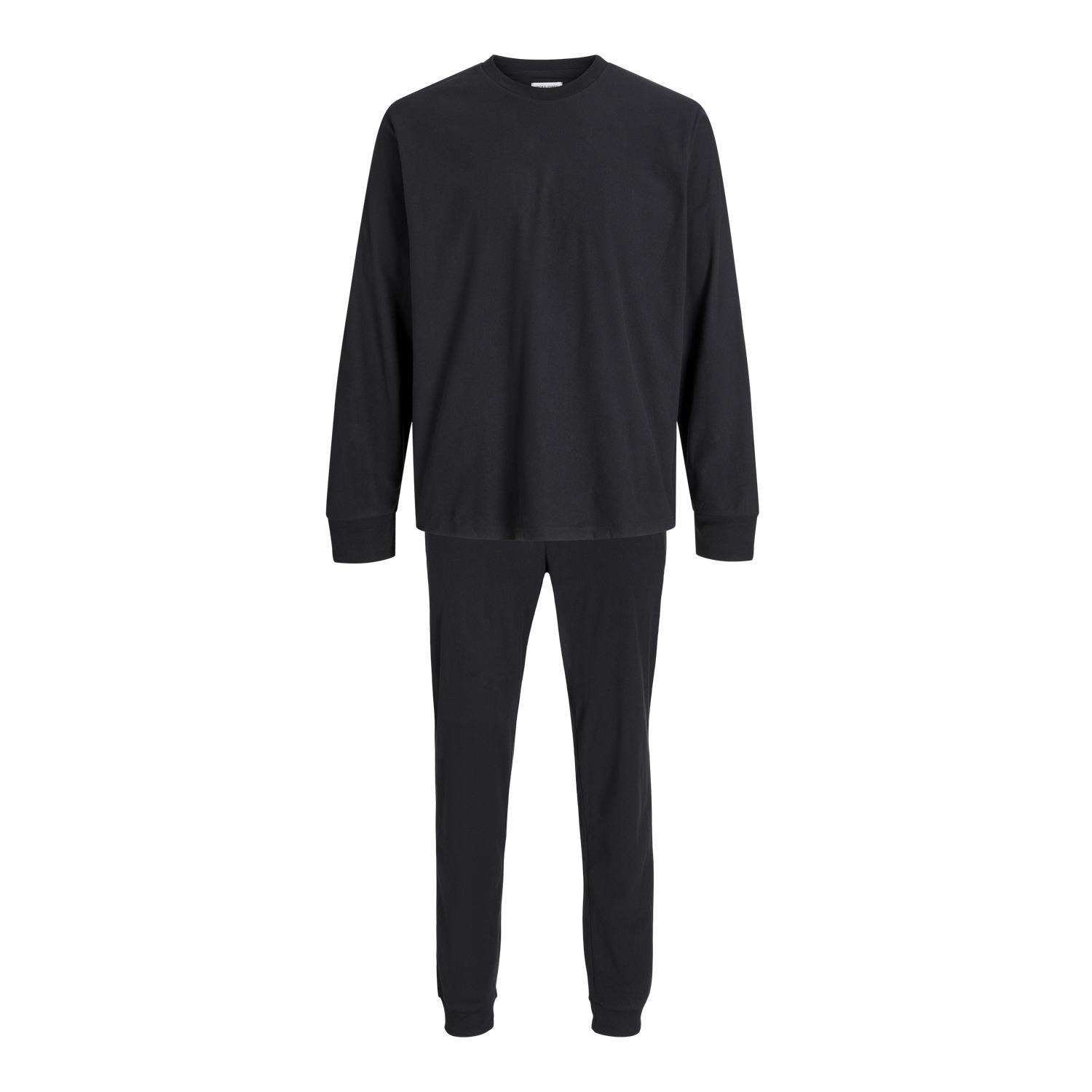 5715611617176 - Jack & Jones Hausanzug Herren - Lounge Set Herren - Herren Schlafanzug mit langen Ärmeln - XL - Schwarz