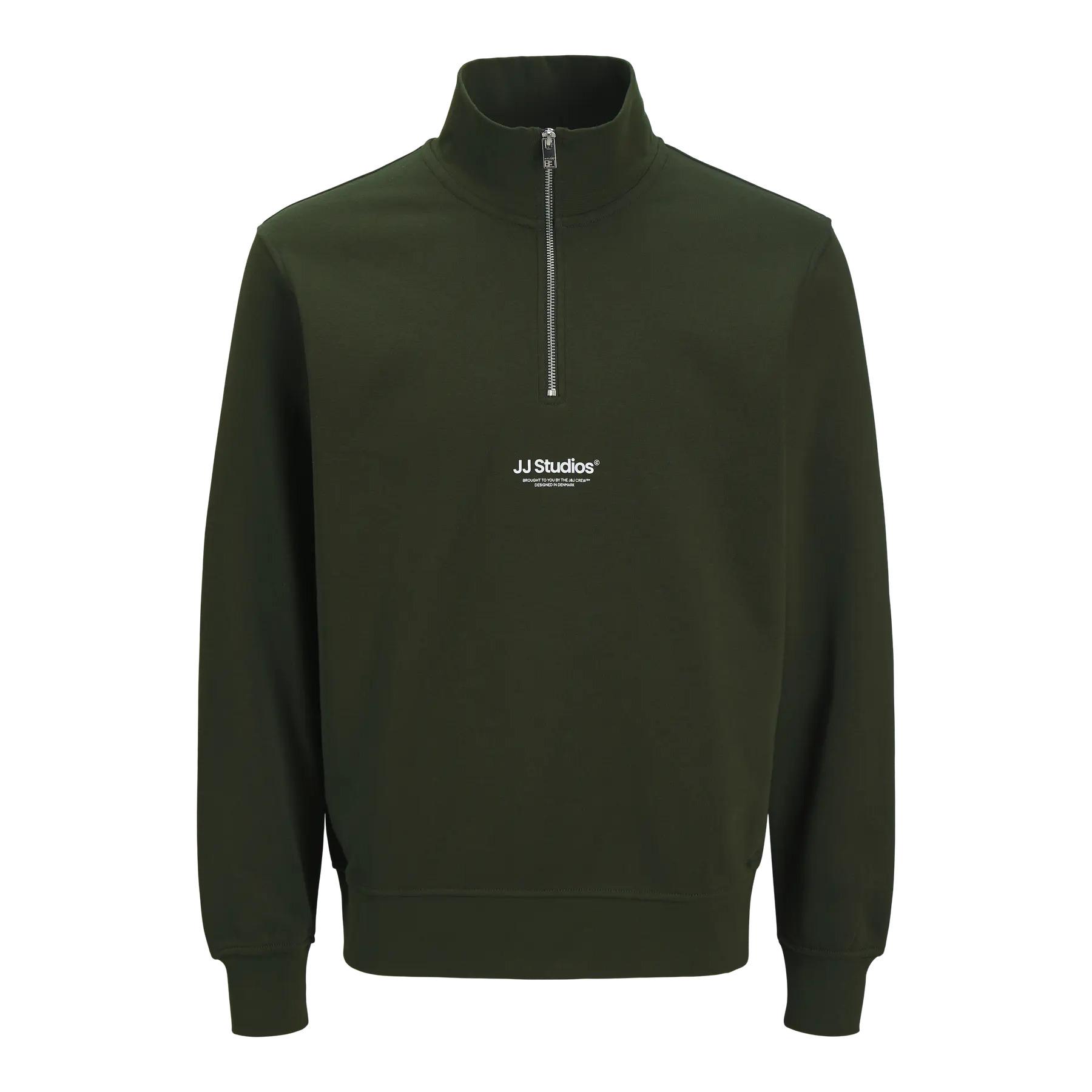 5715724870598 - Jack & Jones JJESOHO SWEAT QUARTER ZIP HN NOOS Sweatshirt grün in XL