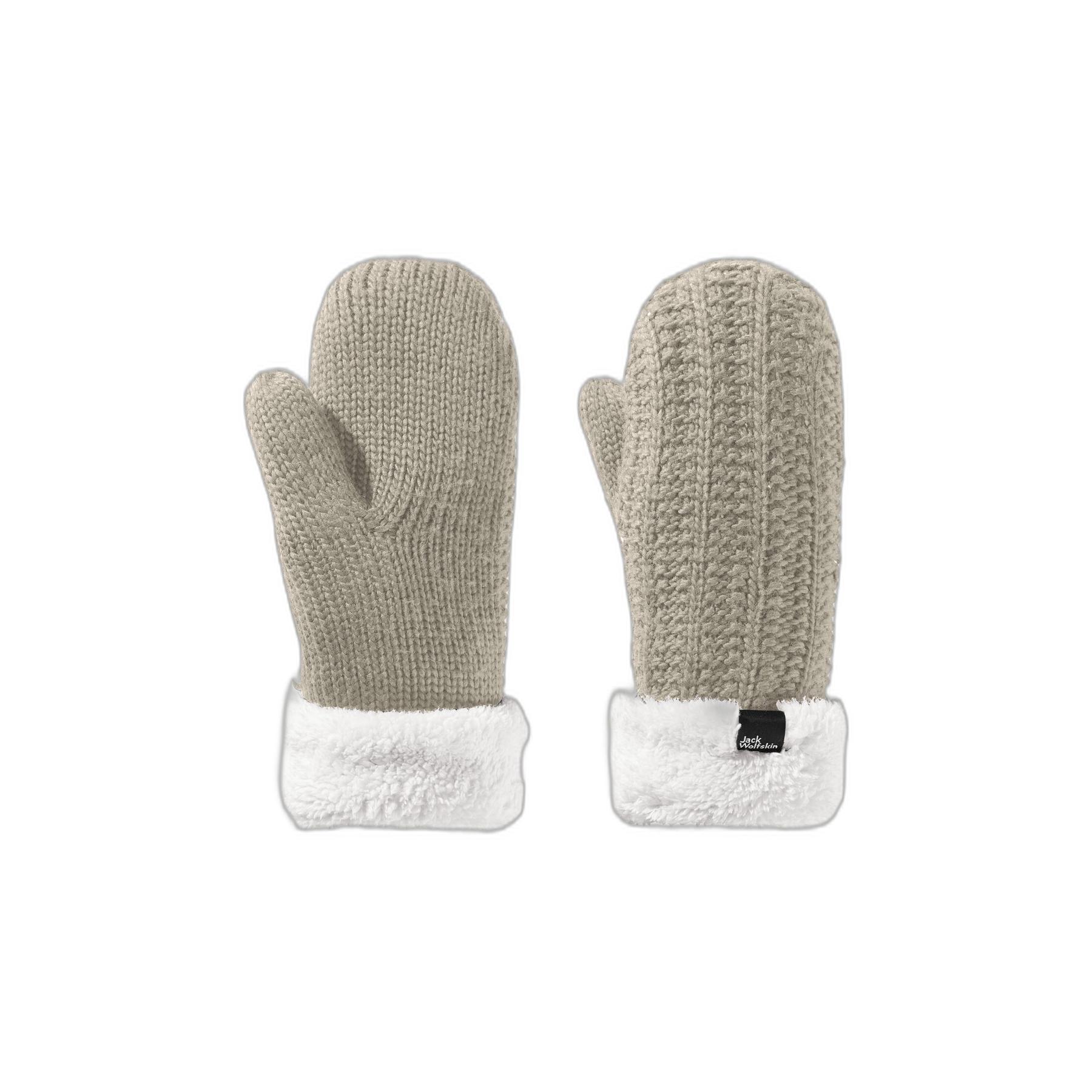 4064993862041 - Fäustlinge JACK WOLFSKIN HIGHLOFT KNIT MITTEN W Damen Gr S (36) grau (dusty grau) Hauptmaterial 100% Polyester (recycled)  Futter 100% Polyester Handschuhe