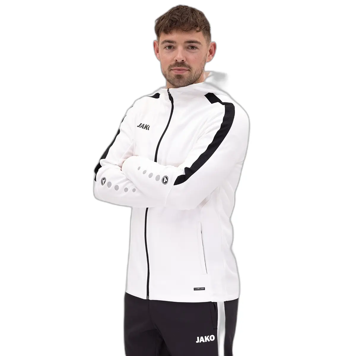 Kinder-Trainingsjacke mit Kapuze Power - Blanc - unisex - Size: 7/8 ans