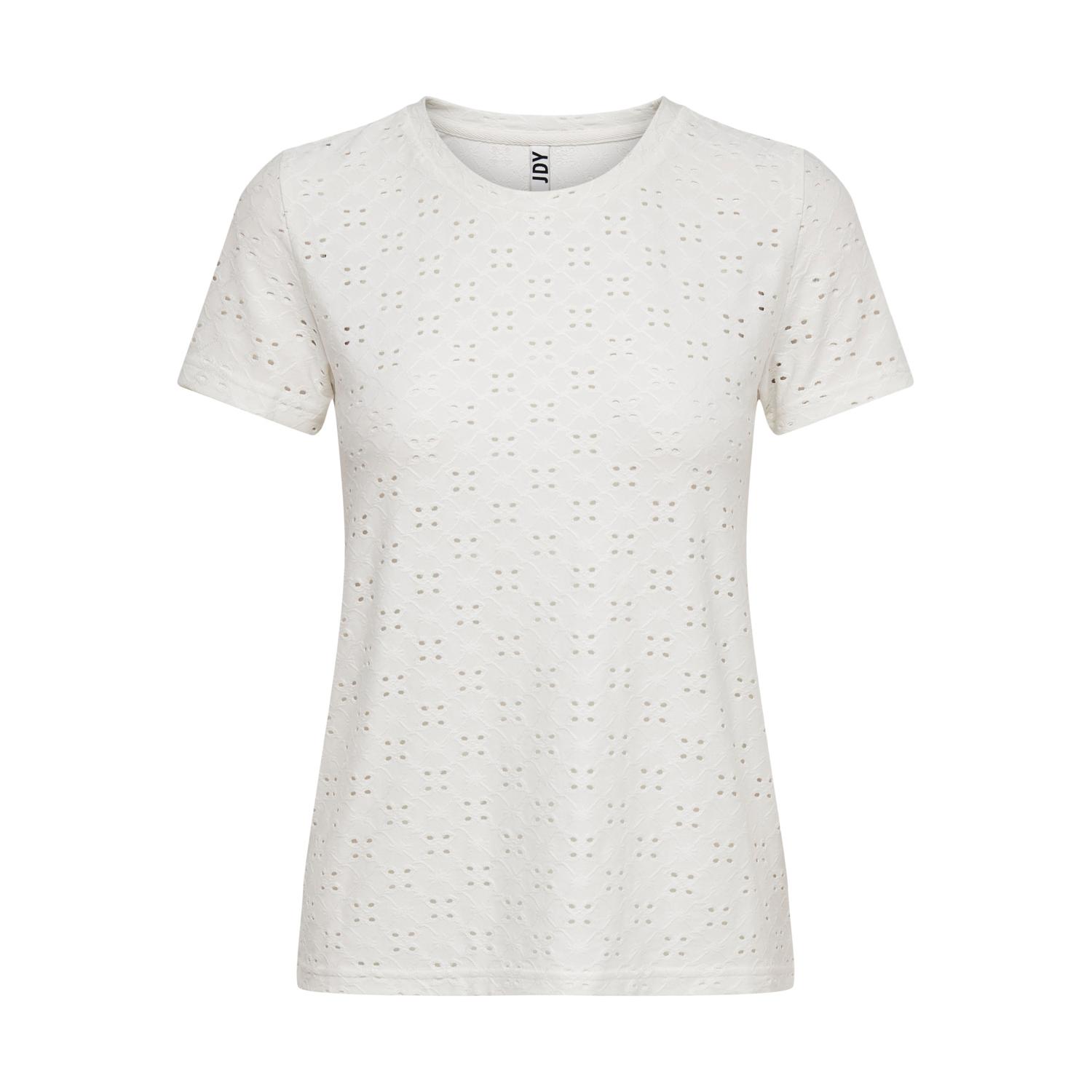 5713738122382 - JDY - T-Shirt aus Jersey in Weiß mit Lochstickerei