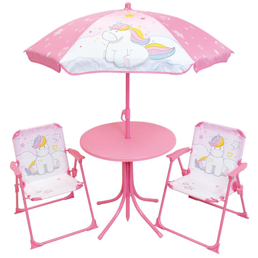 3700057133962 - Tisch + 2 Stühle + Sonnenschirm Mädchen Jemini Licorne