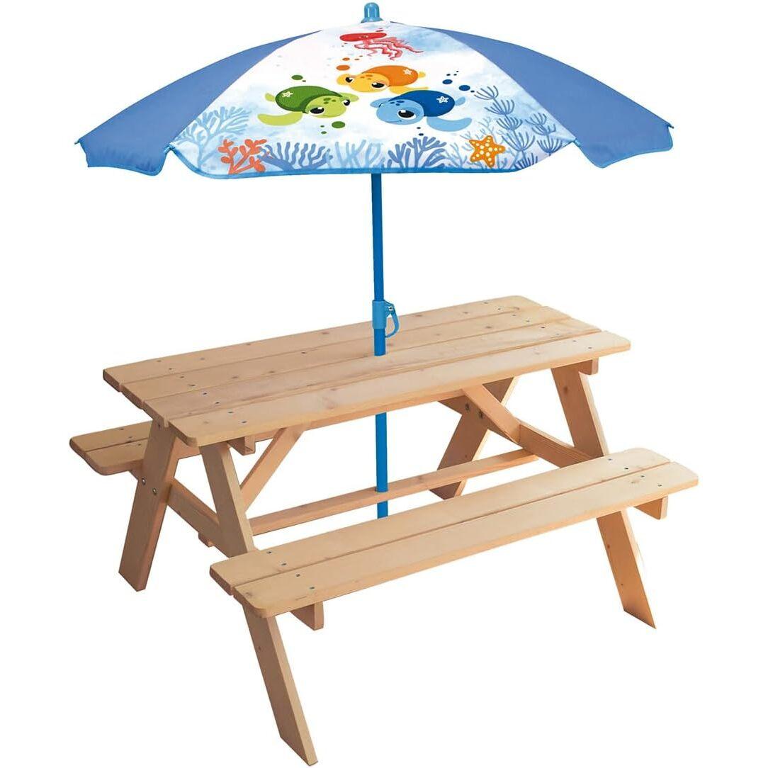 3700057136079 - Picknick-Tisch Braun Solskærm (125 x ø 100 cm)