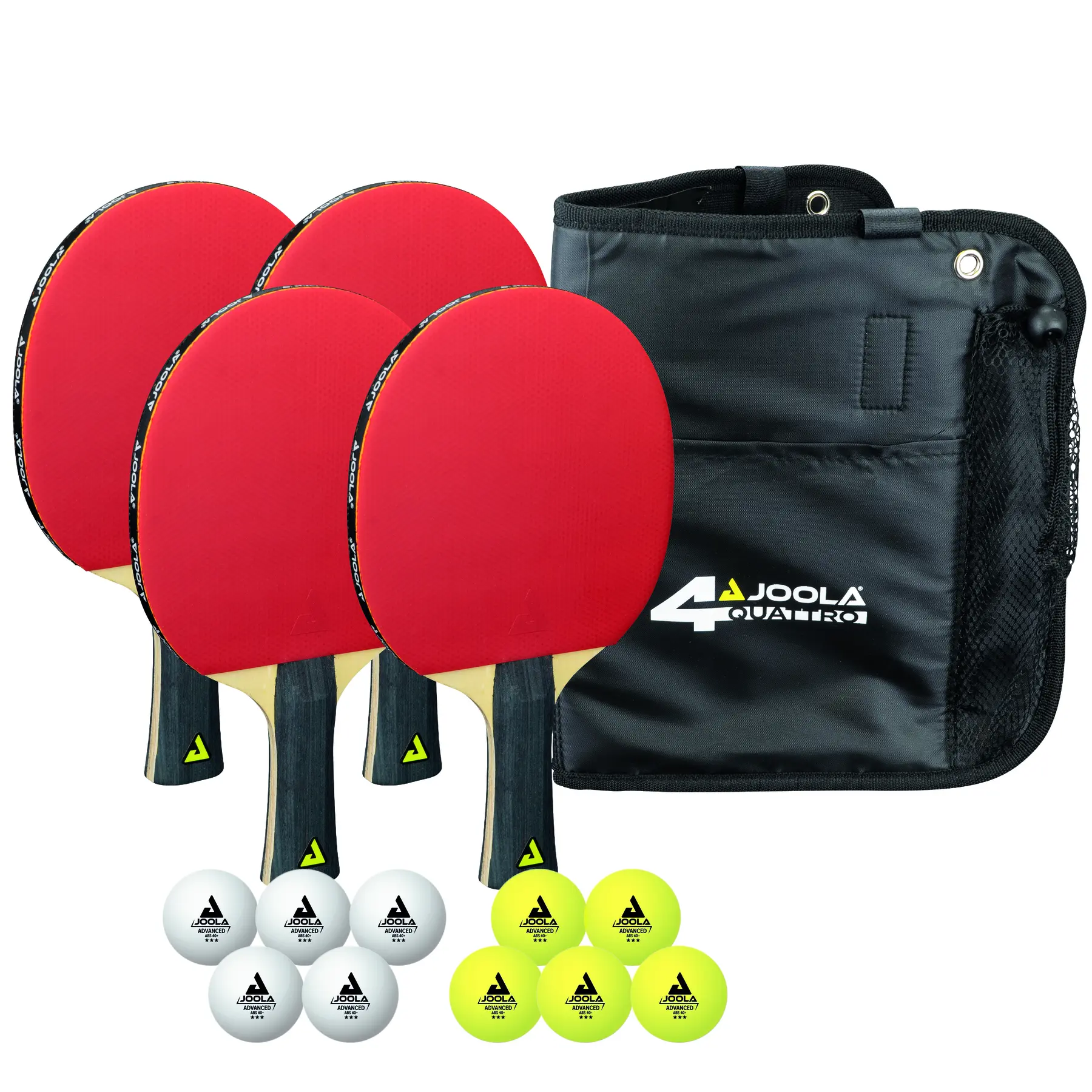 Tischtennisschläger und 10 Bälle Joola (x4)