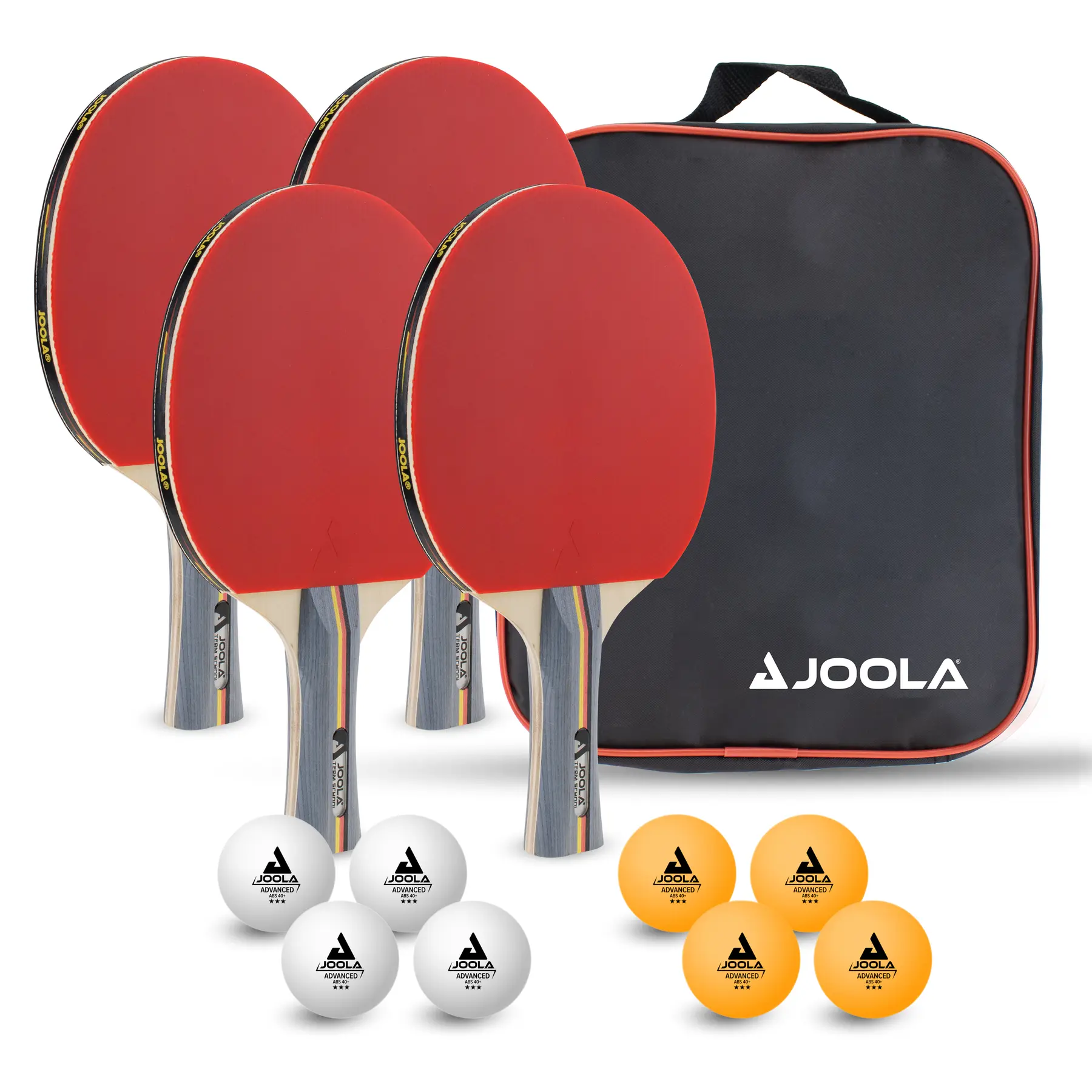 Tischtennisschläger und 8 Bälle Joola Team school (x4)