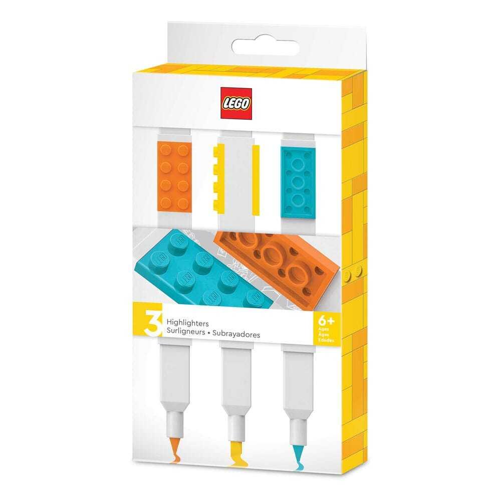 4895028516857 - LEGO Stationery Highlighters 3 pcs ORANGE YELLOW TURQUOISE packed in colour box