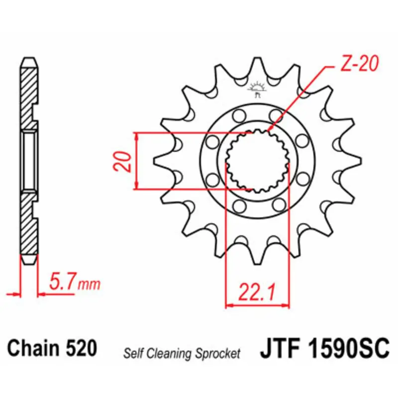 Motorradritzel JT Sprockets Fantic XX 125