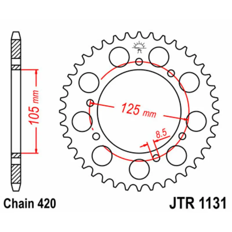 Motorradkrone JT Sprockets Derbi Senda 50 R X-Race