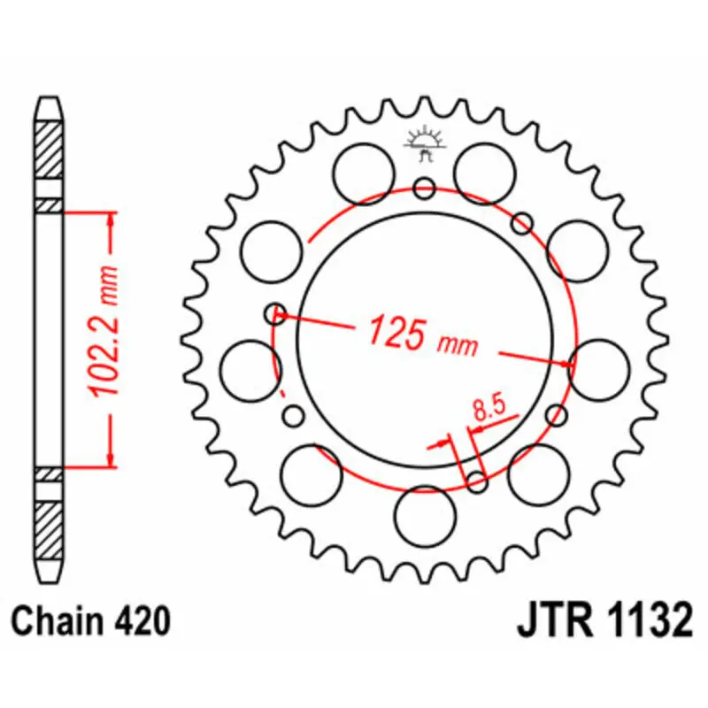 Motorradkrone JT Sprockets Bultaco Lobito 50