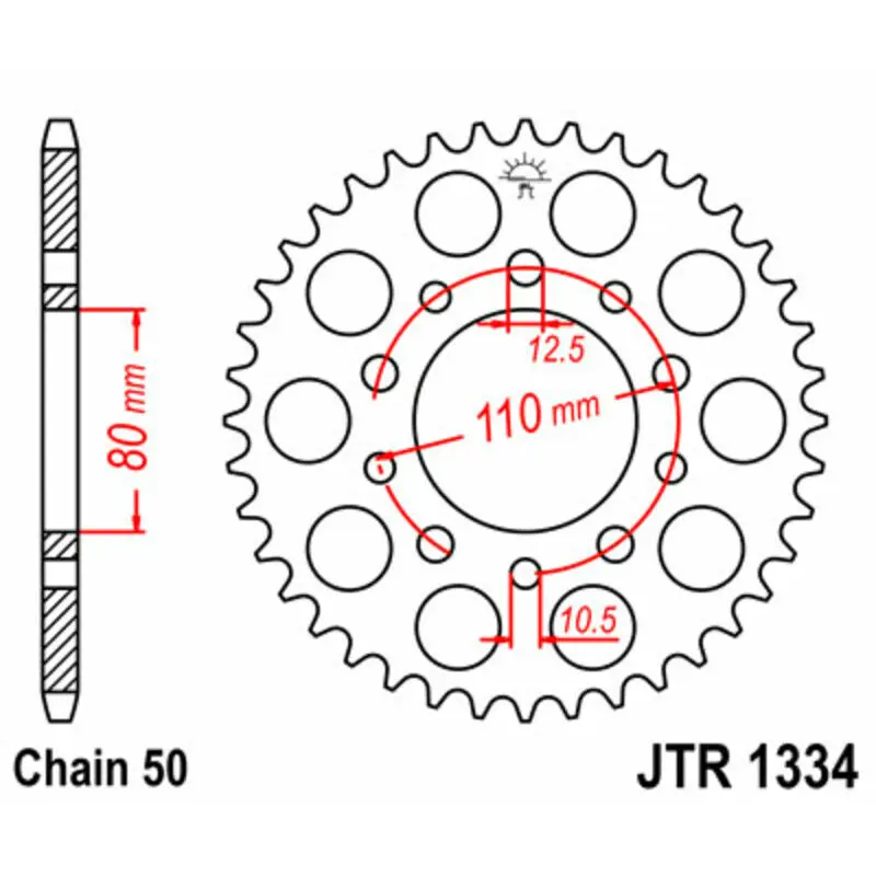 Standard Stahl Motorradkrone JT Sprockets 530 Honda VF 400 F (NC13)