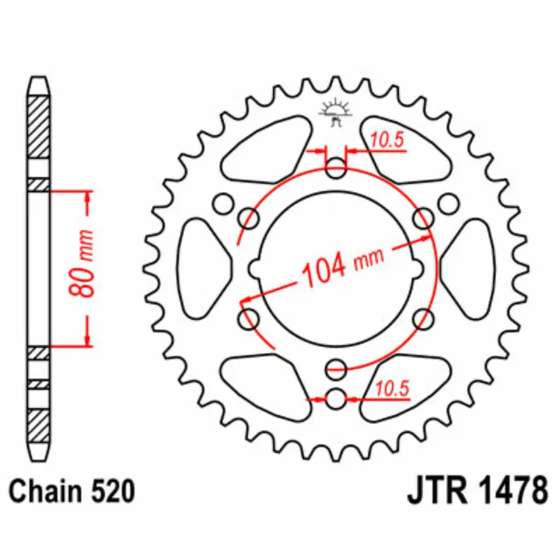 Standard Stahl Motorradkrone JT Sprockets 520 Polaris Xplorer 300 / Kawasaki Ninja ZX-10 R (ZX1000E)