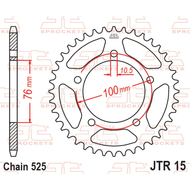 Standard Stahl Motorradkrone JT Sprockets 525 Benelli Tornado 900 Tre RS