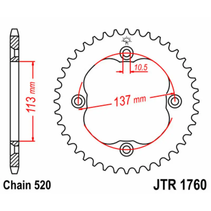 Standard Stahl Motorradkrone JT Sprockets 520 Suzuki LT-R 450 Quadracer 2WD 36T