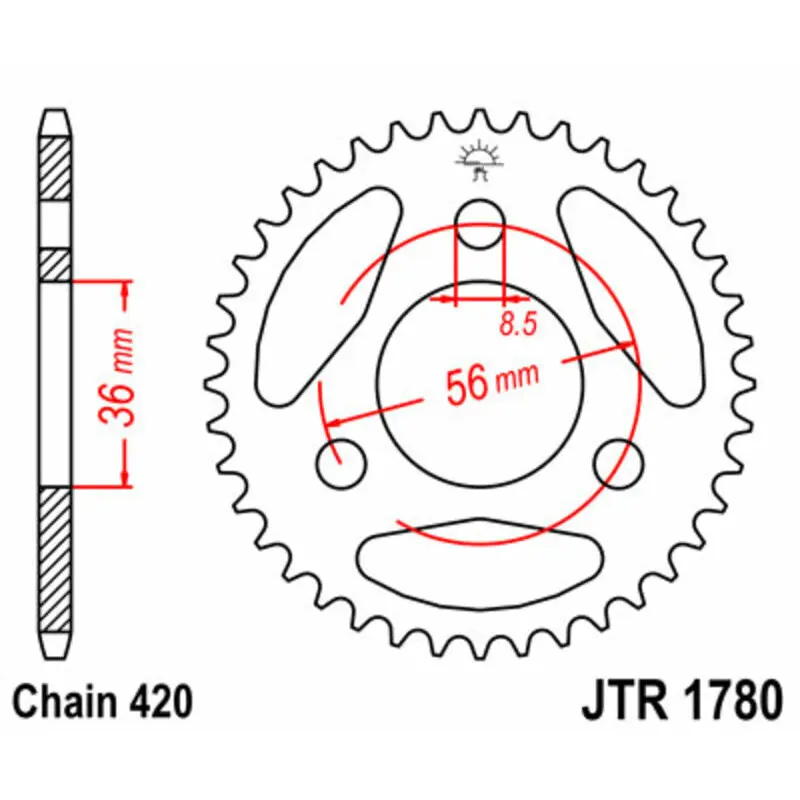 Standard Stahl Motorradkranz JT Sprockets 420 Suzuki