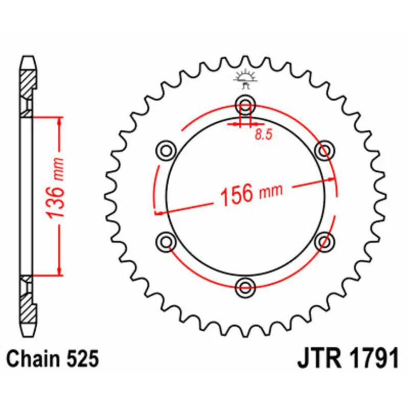 Standard Stahl Motorradkrone JT Sprockets 525 Suzuki XF 650 Freewind
