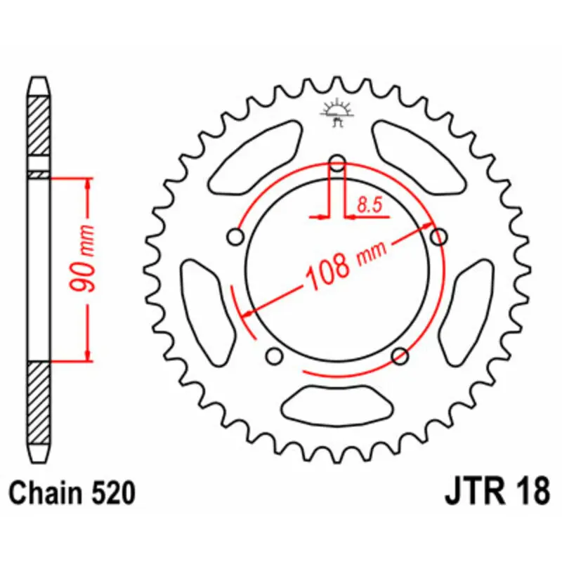 Standard Stahl Motorradkrone JT Sprockets 520 Aprilia Tuareg 125