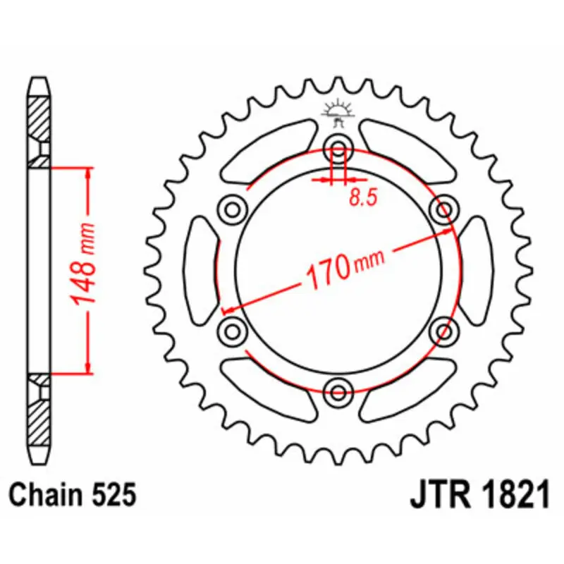Standard Stahl Motorradkranz JT Sprockets 525