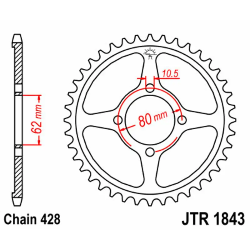 Standard Stahl Motorradkrone JT Sprockets 428 Yamaha TT-R 125 (CE07)