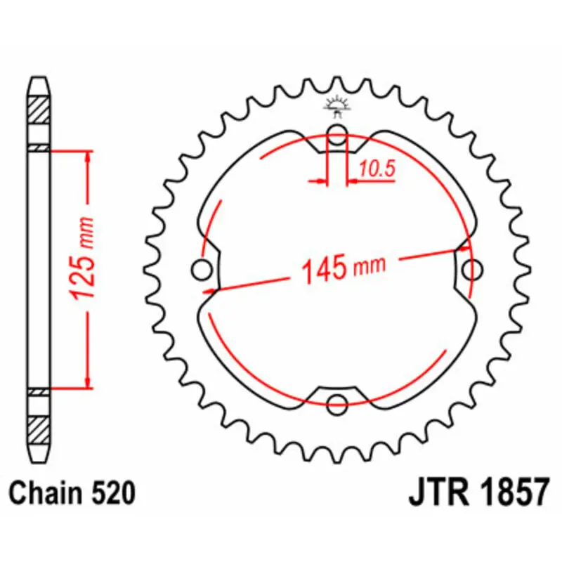 Standard Stahl Motorradkrone JT Sprockets 520 Yamaha XT 600 E (DJ02)