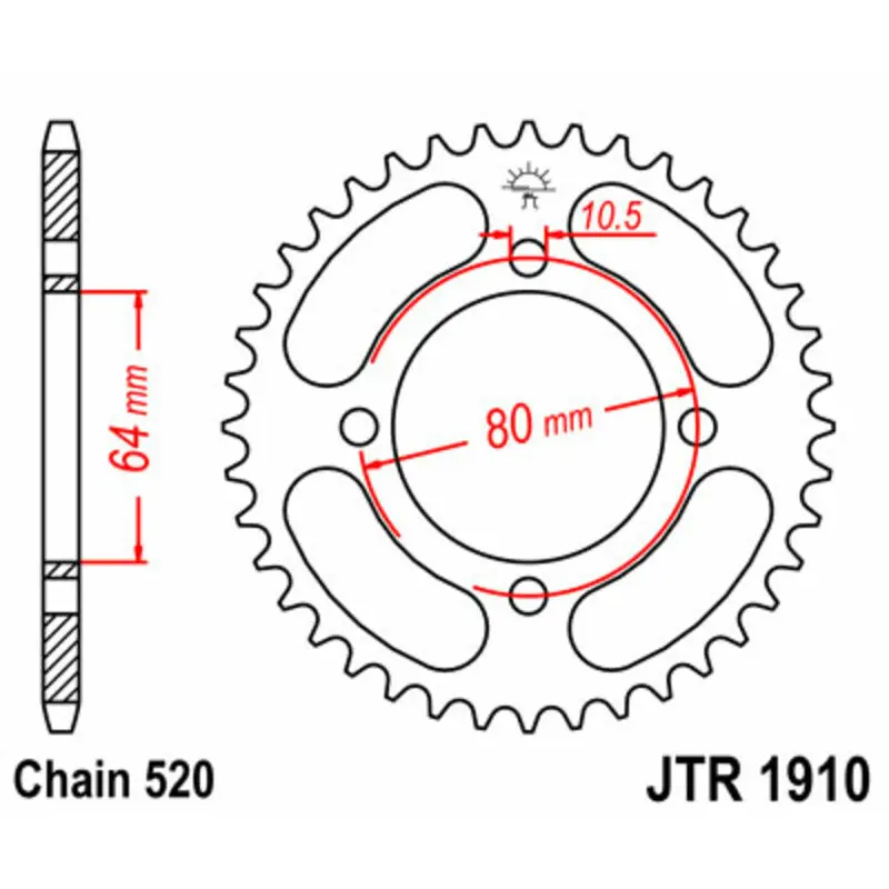 Standard Stahl Motorradkrone JT Sprockets 520 Aeon Cobra 125 RS