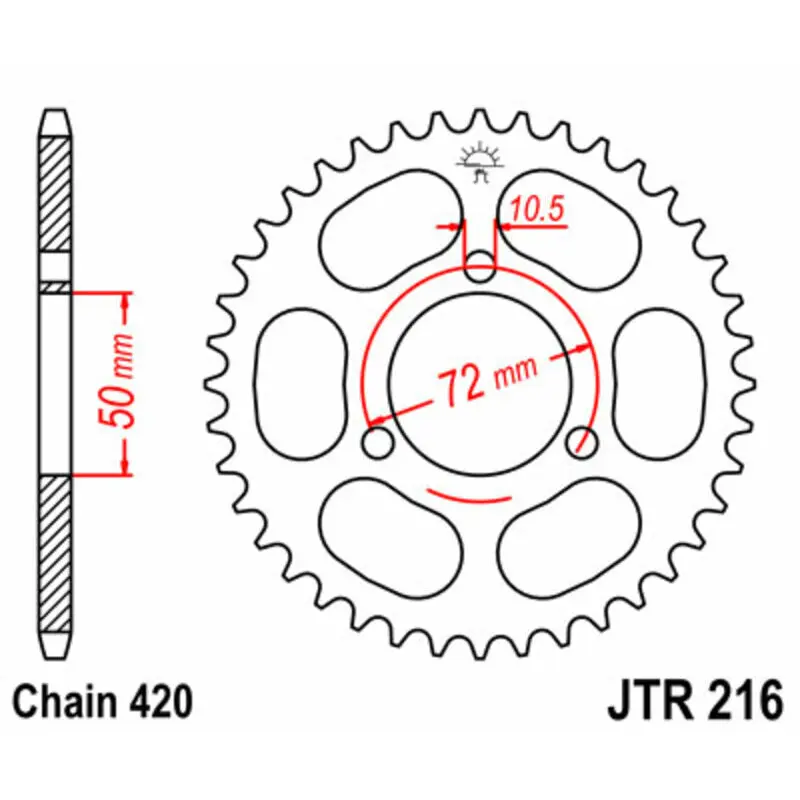 Standard Stahl Motorradkrone JT Sprockets 420 Honda NSR 50 Auto (AC10)