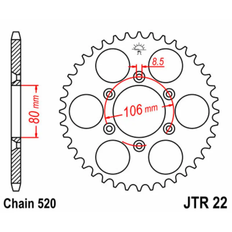 Standard Stahl Motorradkrone JT Sprockets 520 Aprilia 125 SX 49T