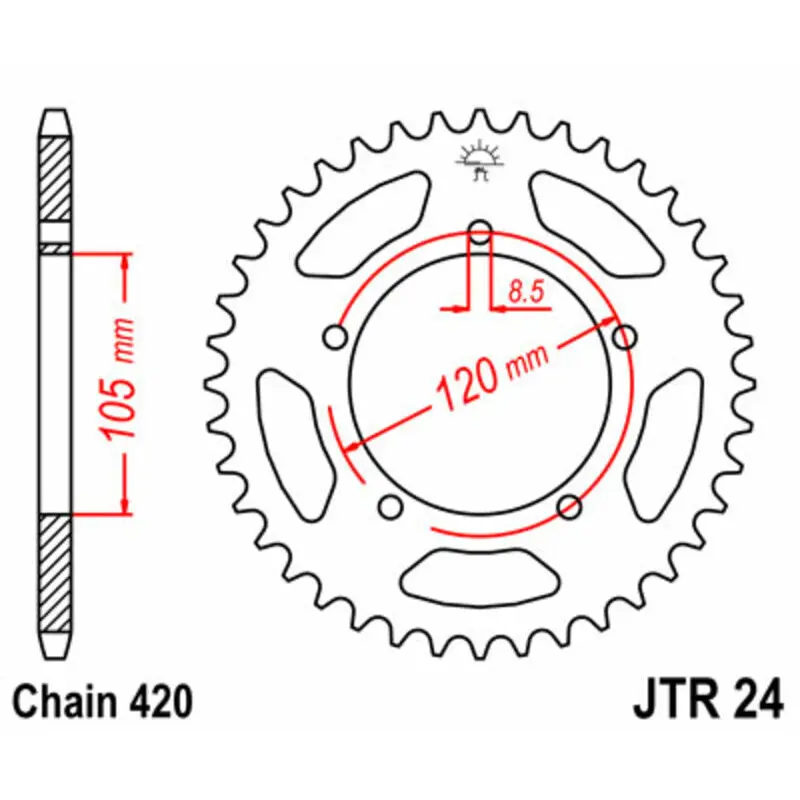 Standard Stahl Motorradkrone JT Sprockets 420 Aprilia MX 50