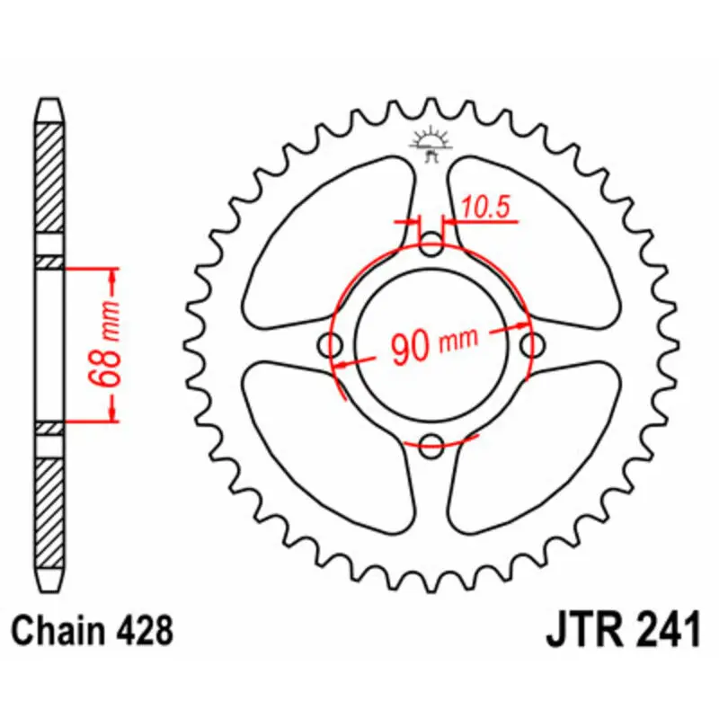 Standard Stahl Motorradkrone JT Sprockets 428 Honda MTX 125 RW