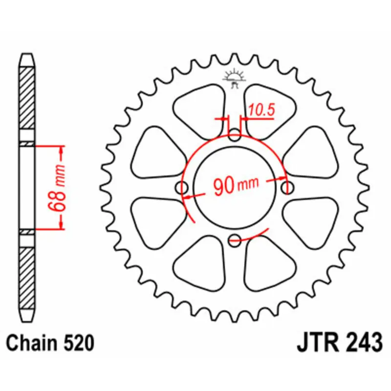 Couronne Motorrad aus Stahl Standard - 520 verstärkte Version JT Sprockets