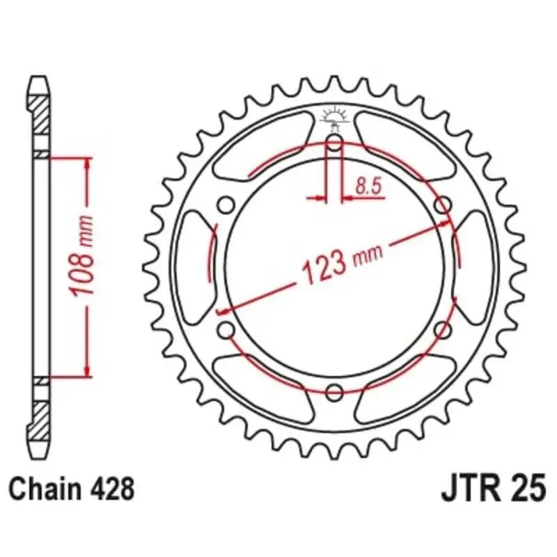 Standard Stahl Motorradkrone JT Sprockets 428 Aprilia RS4 125 58T