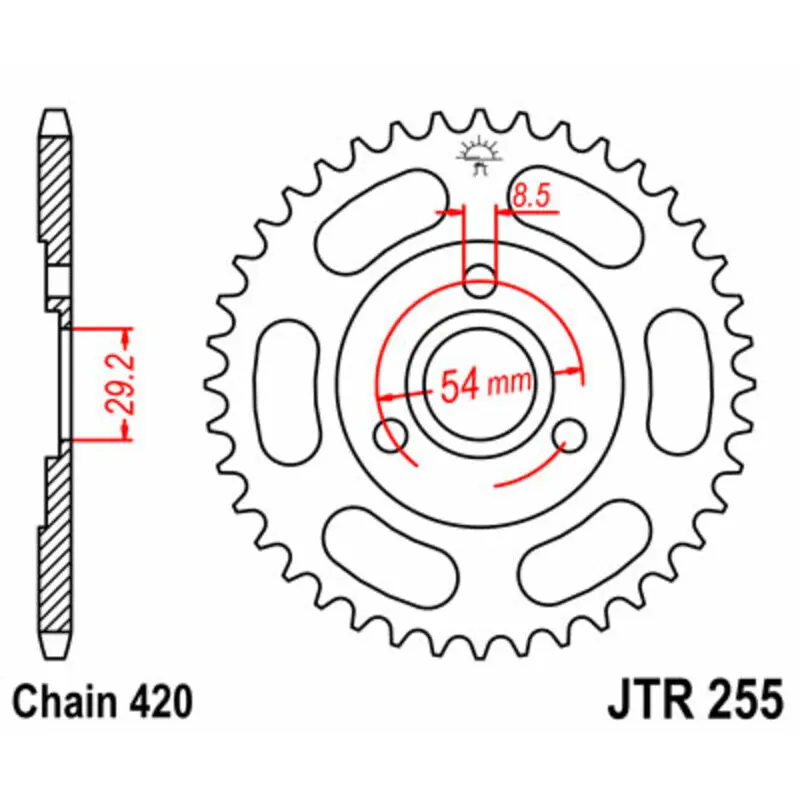 Standard Stahl Motorradkranz JT Sprockets 420