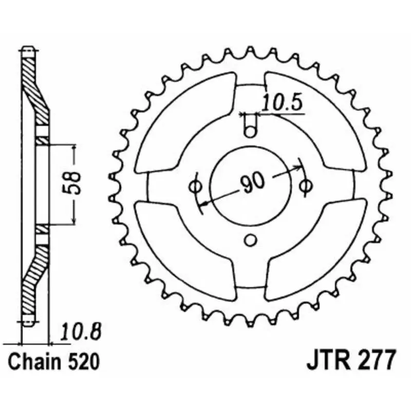 Standard Stahl Motorradkranz JT Sprockets 520