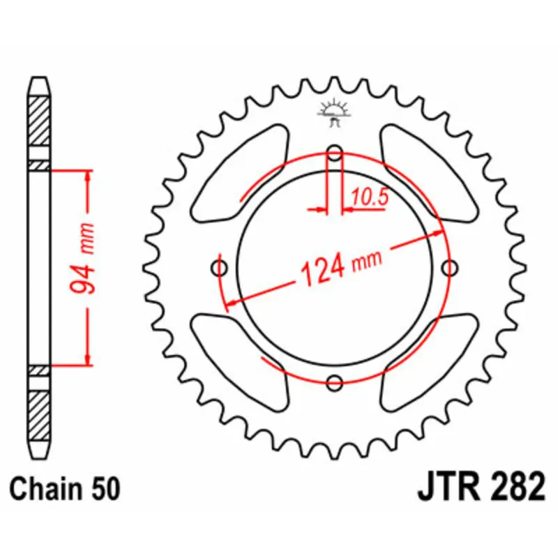 Standard Stahl Motorradkrone JT Sprockets 530 Honda CB 500 K Four (CB500)