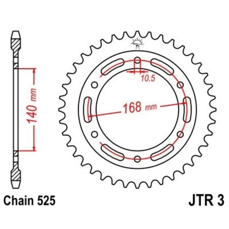 Standard Stahl Motorradkrone JT Sprockets 525 BMW F 800 R ABS (0B54)