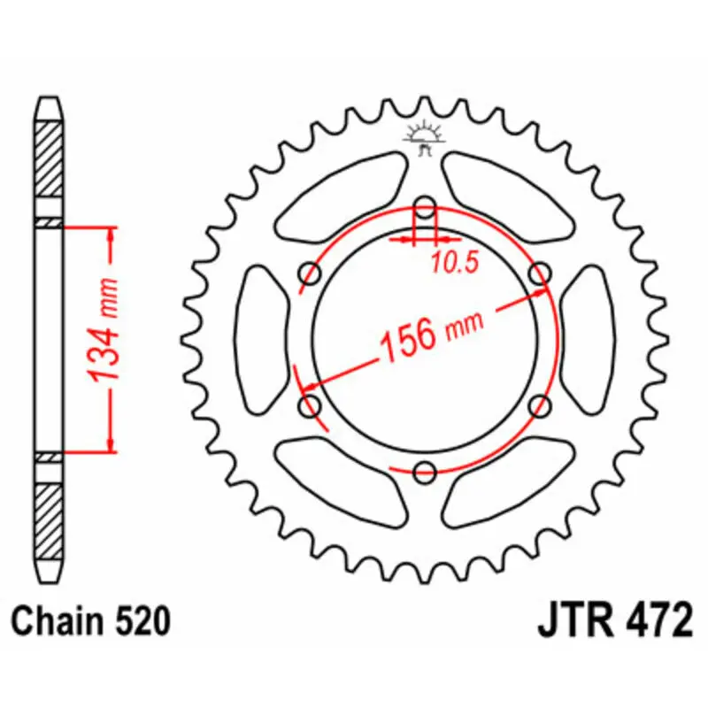 Standard Stahl Motorradkrone JT Sprockets 520 Kawasaki KR-1 250 S (KR250C)