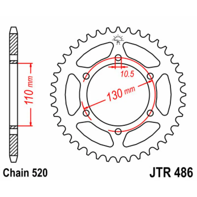 Standard Stahl Motorradkrone JT Sprockets 520 Kawasaki GPX 250 R (EX250F) 42T