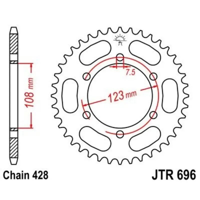 Standard Stahl Motorradkrone JT Sprockets 428 Aprilia W4 / Cagiva K3 50T