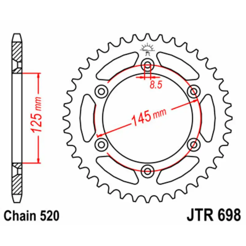 Standard Stahl Motorradkrone JT Sprockets 520 Cagiva Cruiser 125