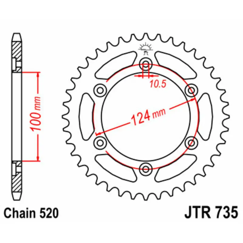Standard Stahl Motorradkrone JT Sprockets 520 Ducati 400 SS Supersport 48T
