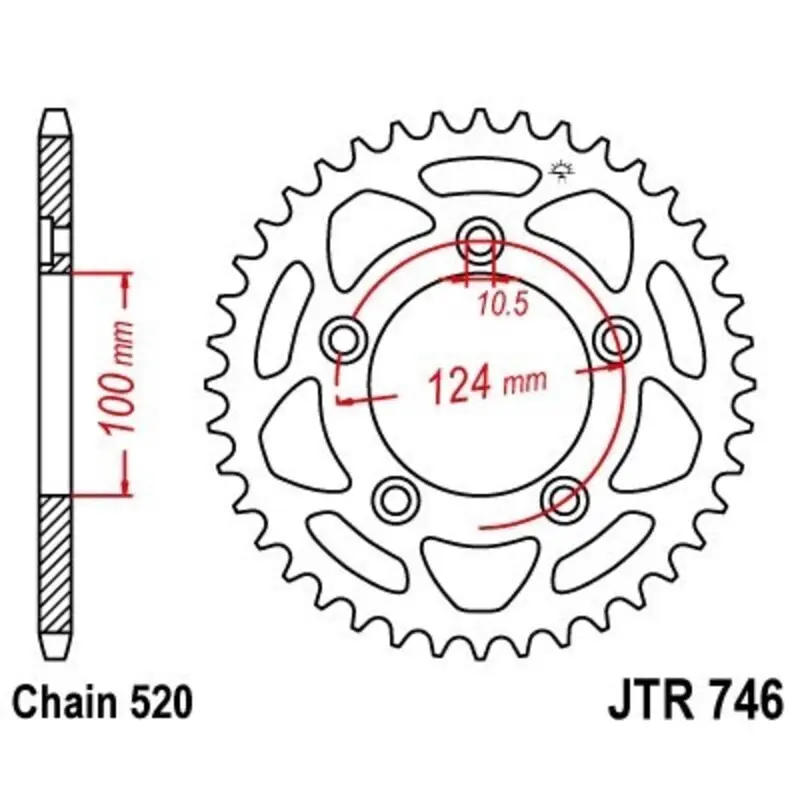 Standard Stahl Motorradkrone JT Sprockets 520 Ducati Panigale 899