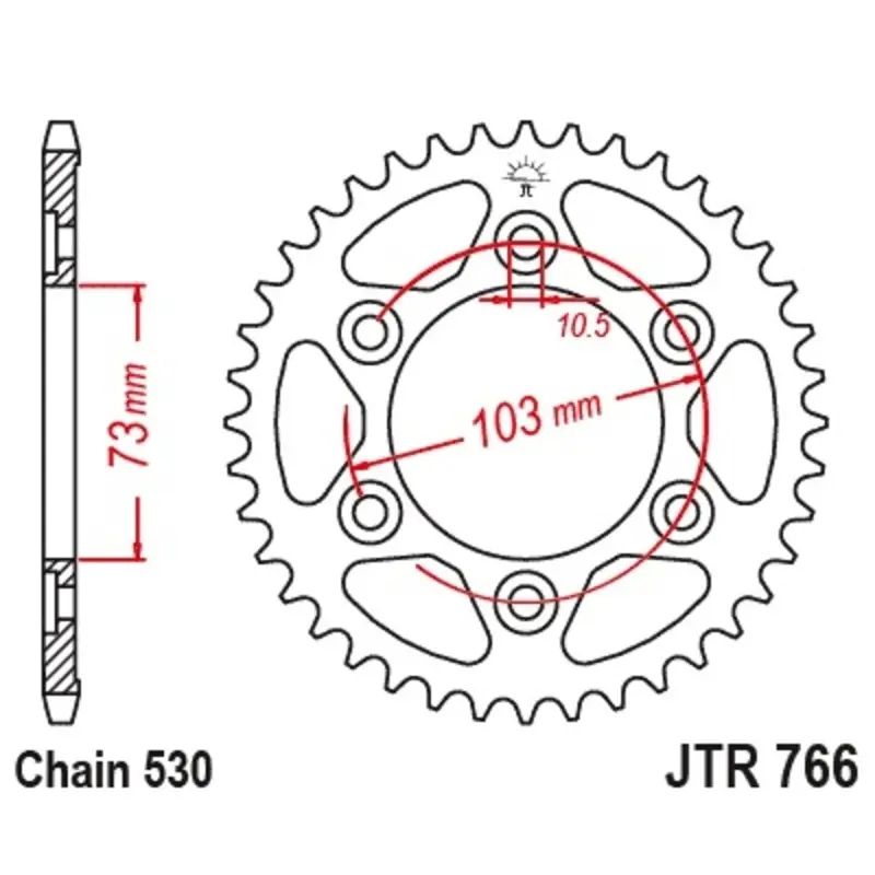 Standard Stahl Motorradkrone JT Sprockets 530 Ducati 1200 Multistrada Enduro