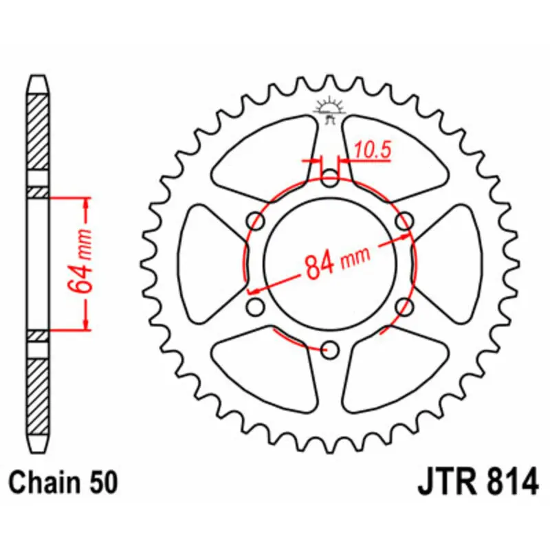 Standard Stahl Motorradkrone JT Sprockets 530 Suzuki T 500