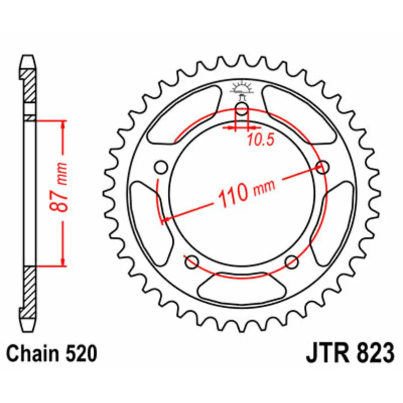 Standard Stahl Motorradkrone JT Sprockets 520 Suzuki GSX 250 R ABS 47T