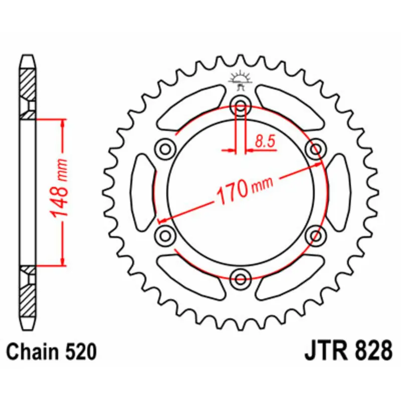 Standard Stahl Motorradkrone JT Sprockets 520 Cagiva T4 350 / Suzuki DR 600 S