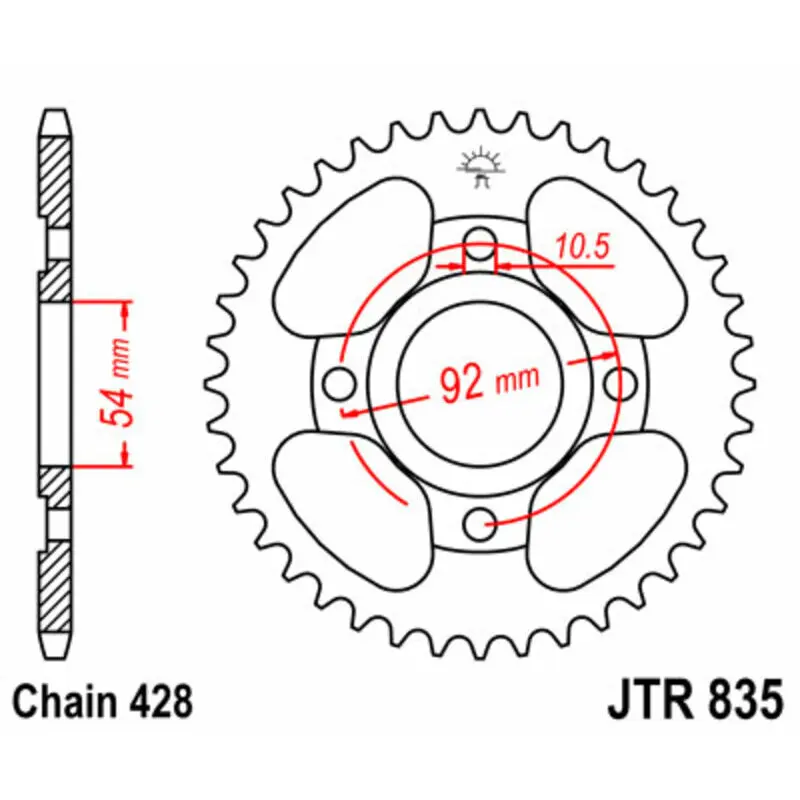 Standard Stahl Motorradkrone JT Sprockets 428 Yamaha TZR 125