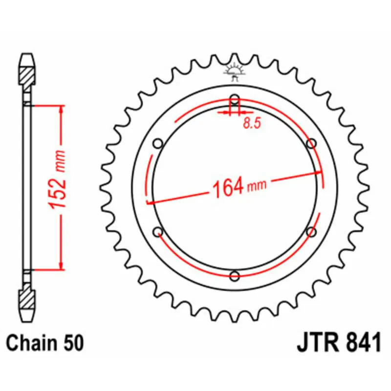 Standard Stahl Motorradkrone JT Sprockets 530 Yamaha XT 500